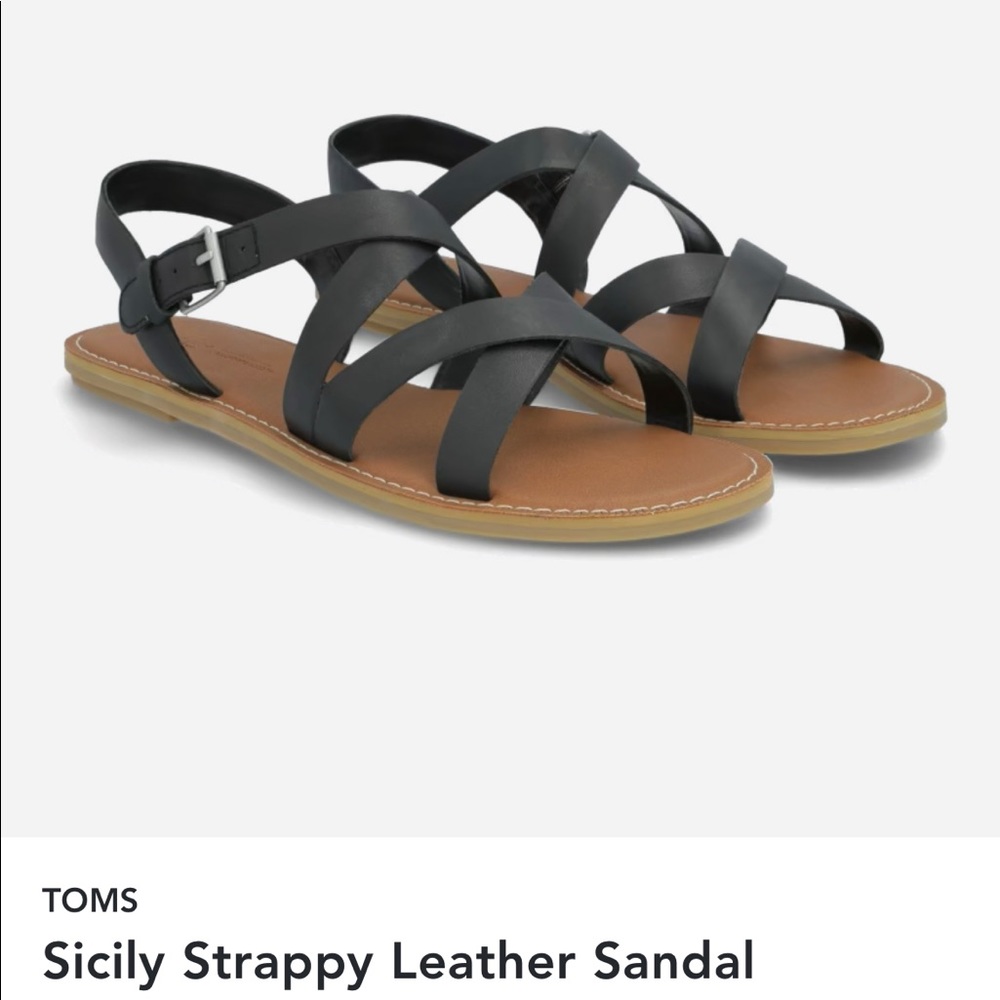 Toms Sicily Strappy Leather Sandals